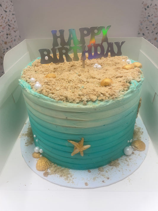 Beach theme cake