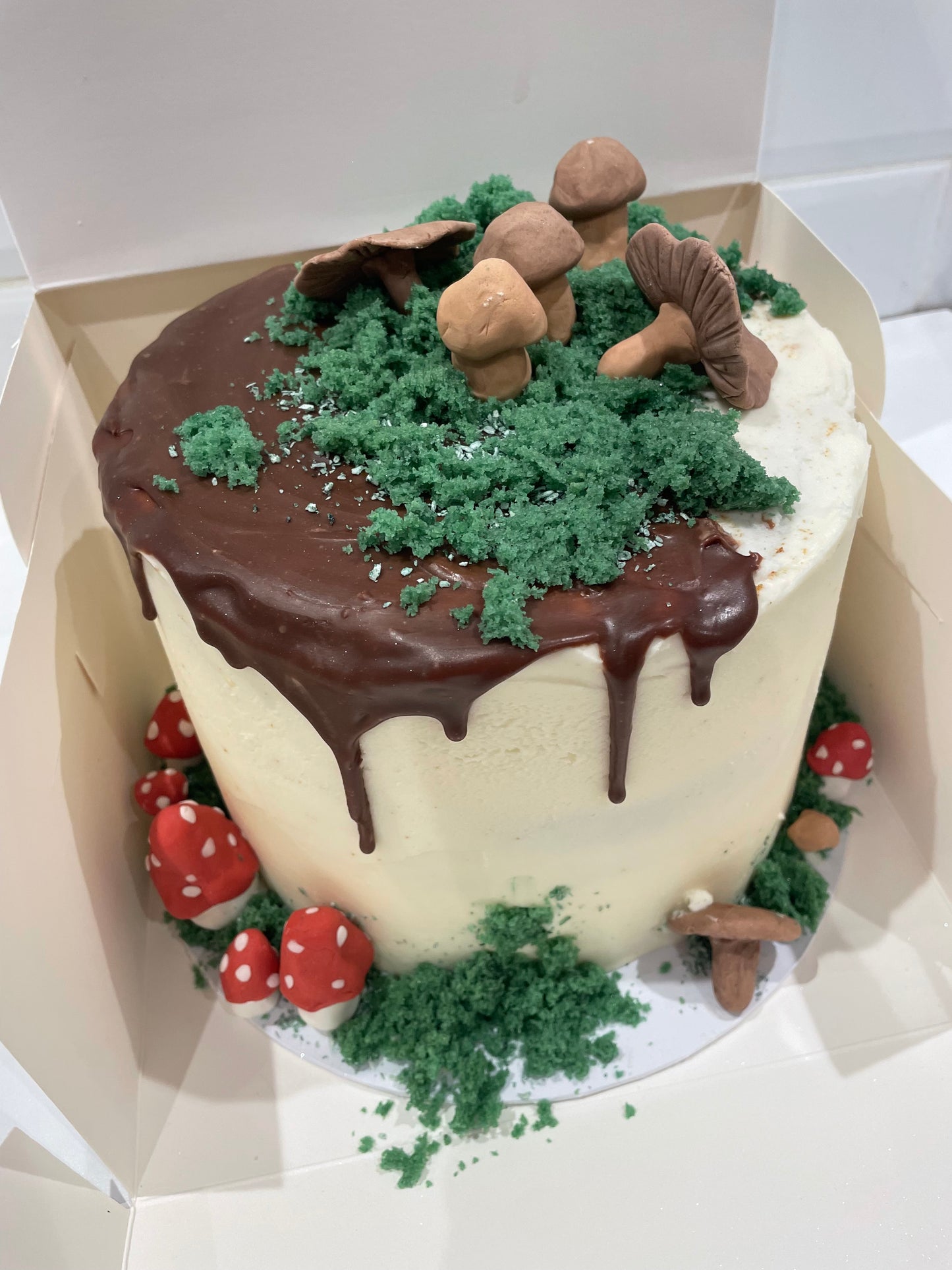 Mushroom drip cake